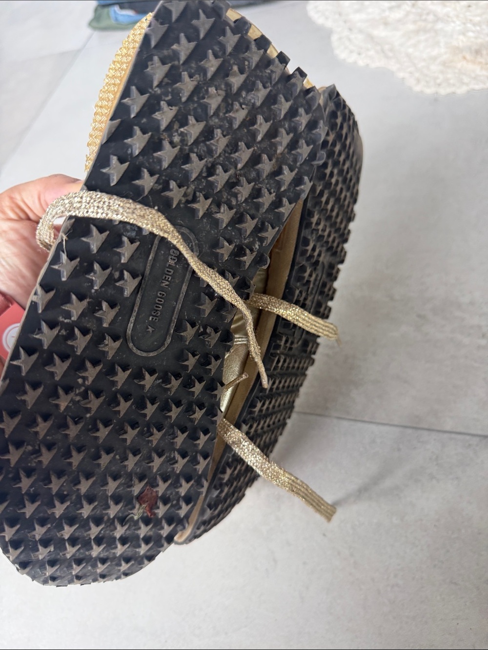 Golden Goose Metallic Gold and Black Men's Sneakers - Picture 4 of 6